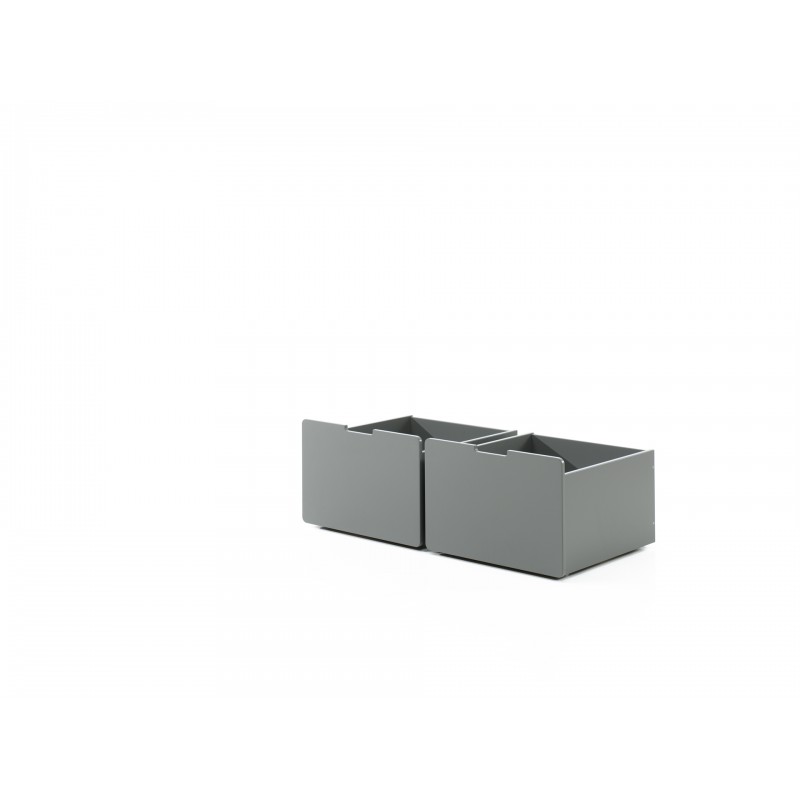 Legetøjskasse med skuffer – Pino, grå (sæt af 2) billede