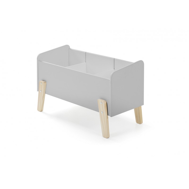 Legetøjskasse til børn Kiddy – grå, skandinavisk design billede