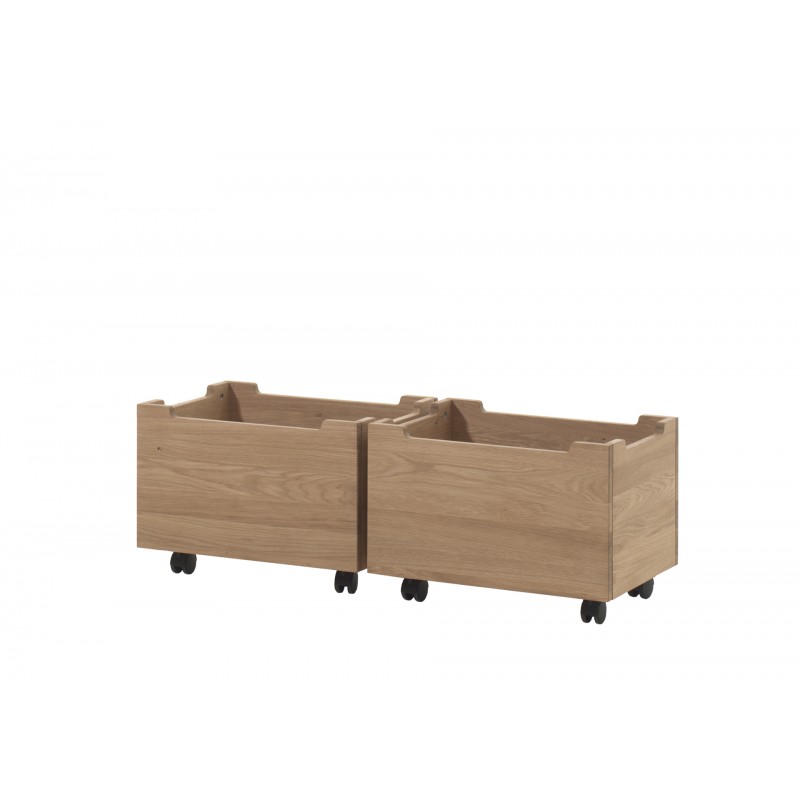 Legetøjskasse på hjul i eg – Forrest Oak, sæt med 2 billede