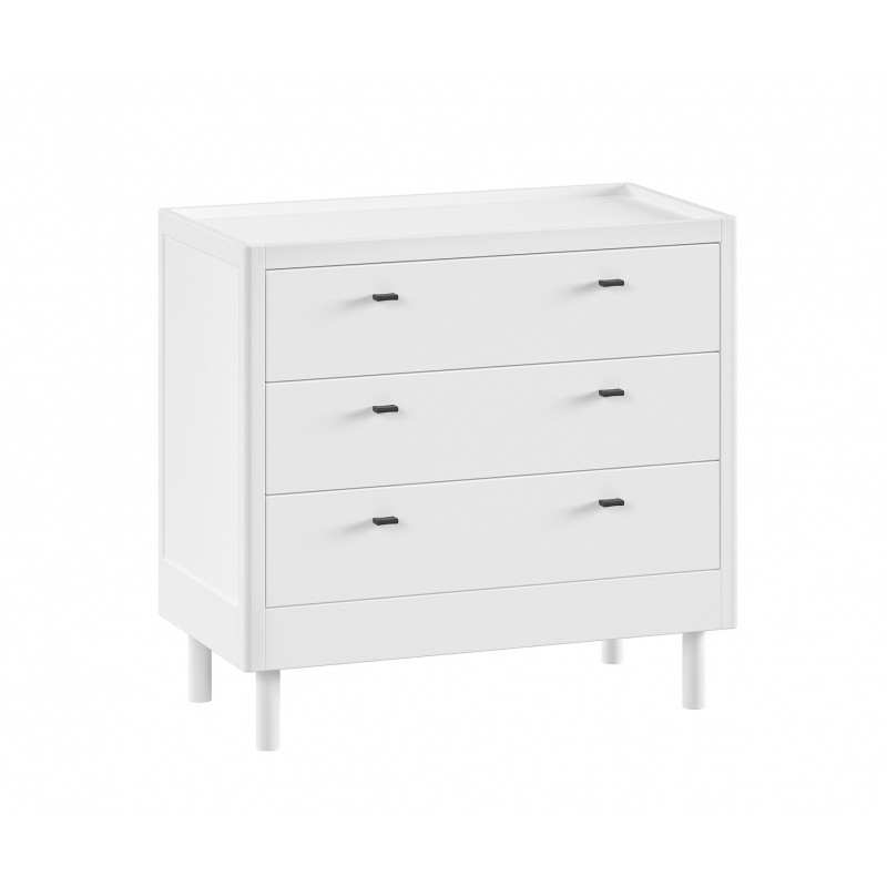 Kommode i bøg med 3 skuffer - Forrest, hvid