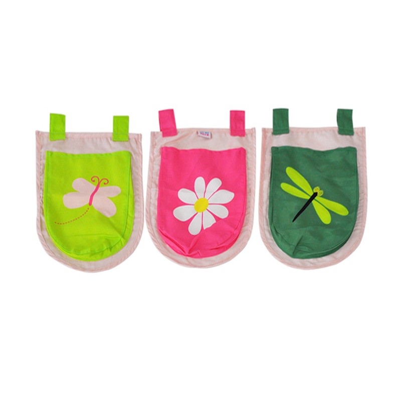 Opbevaringslommer til mellemhøj seng – Forår, lyserød (3 stk.) billede