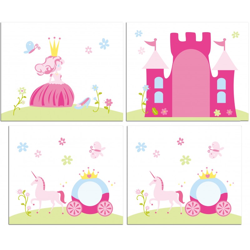 Sengetæppe gardinsæt til halvhøj seng – Prinsesse, lyserød billede