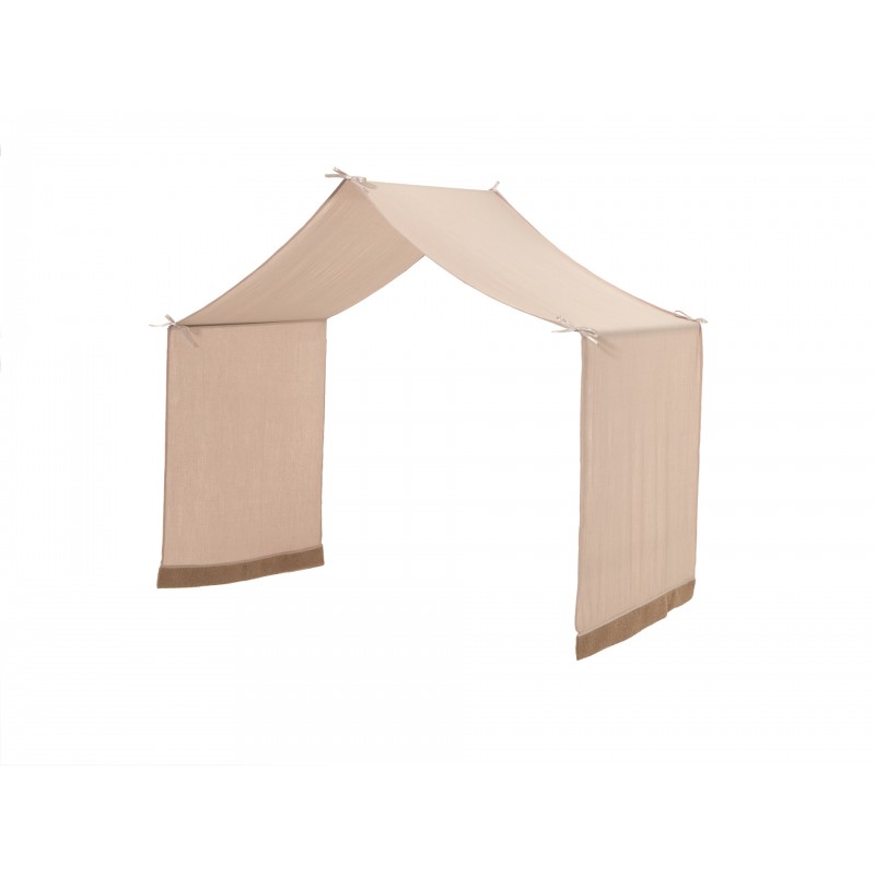 Sengehimmel/tekstil til husseng FORREST – brun, 100 % bomuld billede