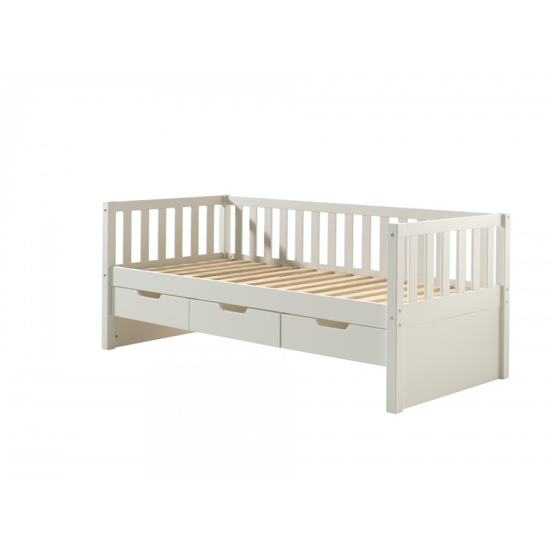 Seng med skuffer 90 x 200 cm – Fritz, hvid billede