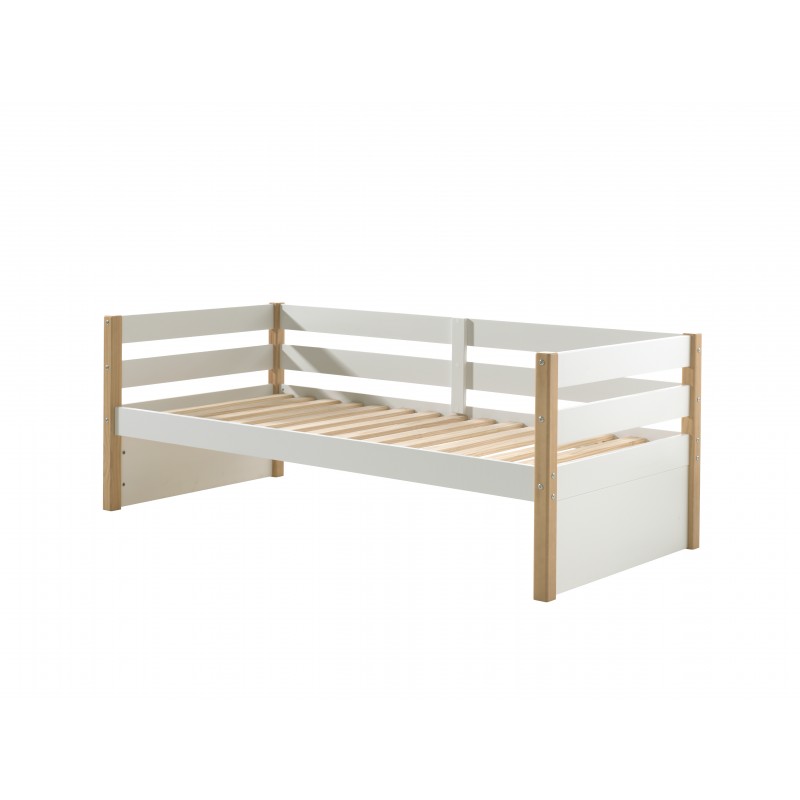 Seng 90x200 – Margrit kabineseng i natur/hvid billede