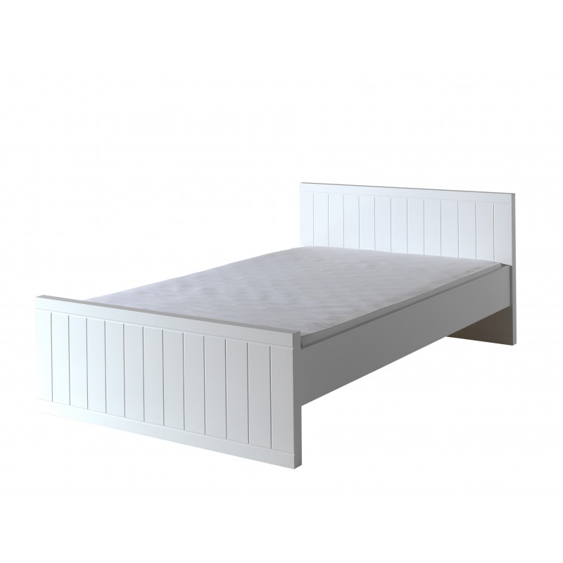 Seng 120x200 – Robin i hvid MDF med lamelbund billede