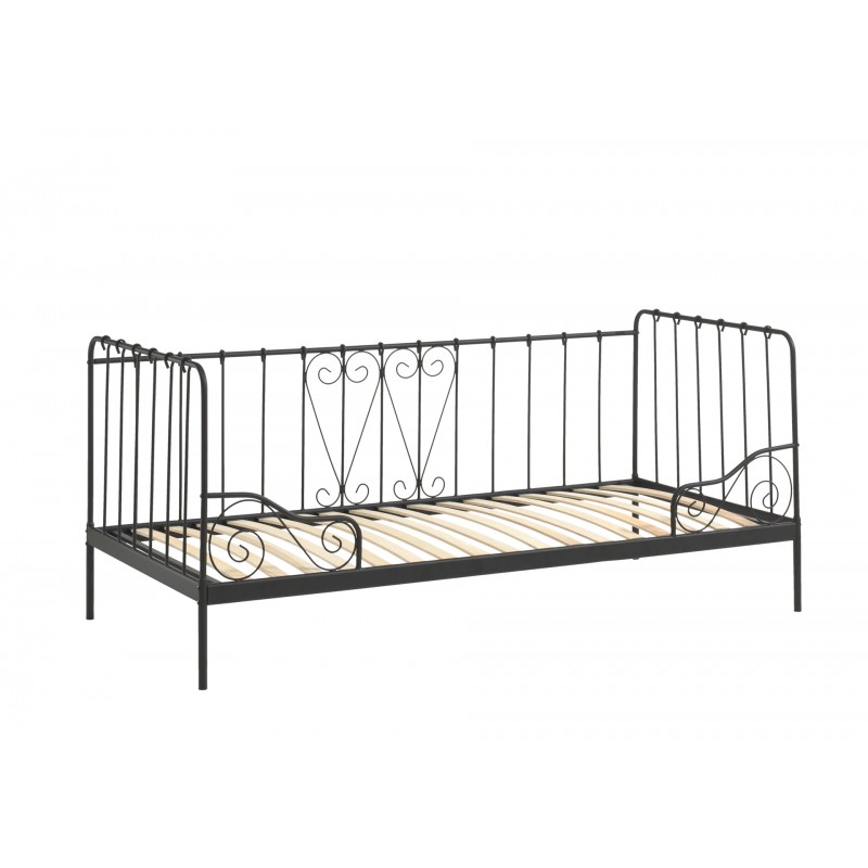 Enkeltseng daybed 90 x 200 cm – Alice, sort metal billede