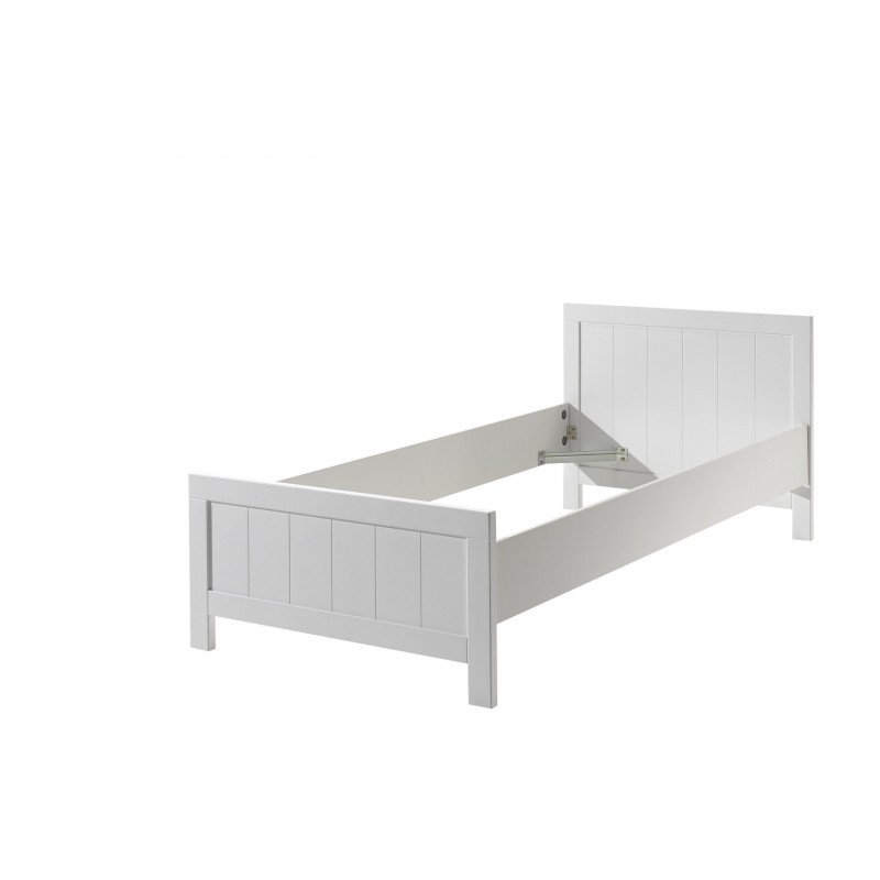 Enkeltseng 90x200 – Erik, hvid lakeret MDF og fyr billede