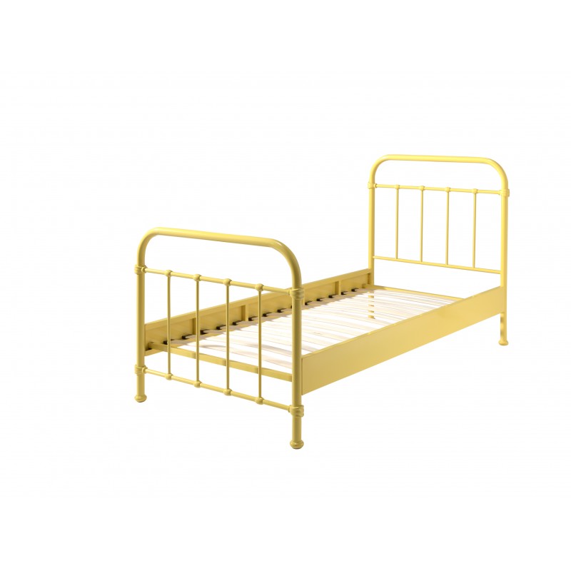 Enkeltseng metal 90 x 200 – New York, gul billede
