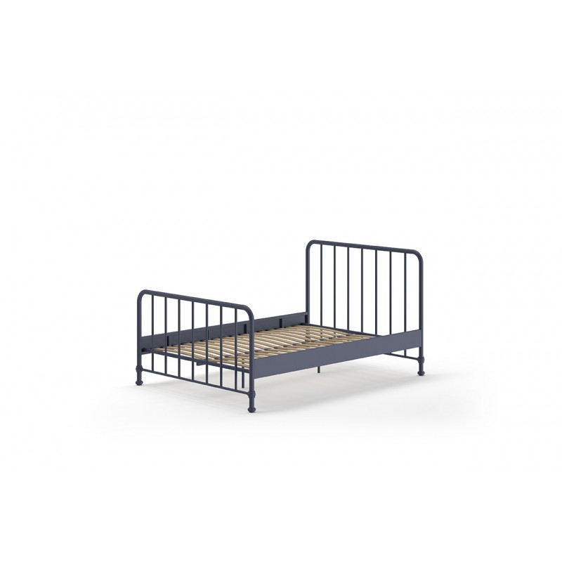 Seng 140 x 200 cm - Bronxx, denimblå metal