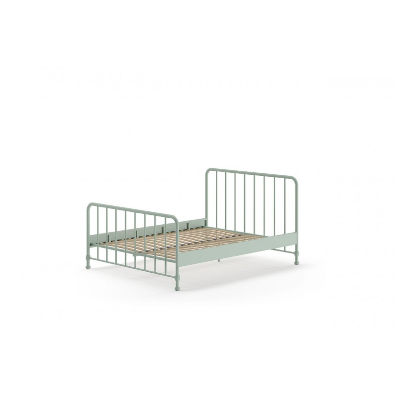 Dobbeltseng Bronxx 160 x 200 cm – olivengrøn metal billede