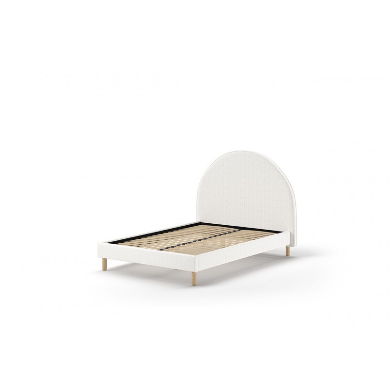 Seng 140 x 200 cm bouclé – Moon, hvid billede