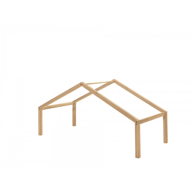 Seng med hustag Forrest Oak 90 x 200 cm – eg billede