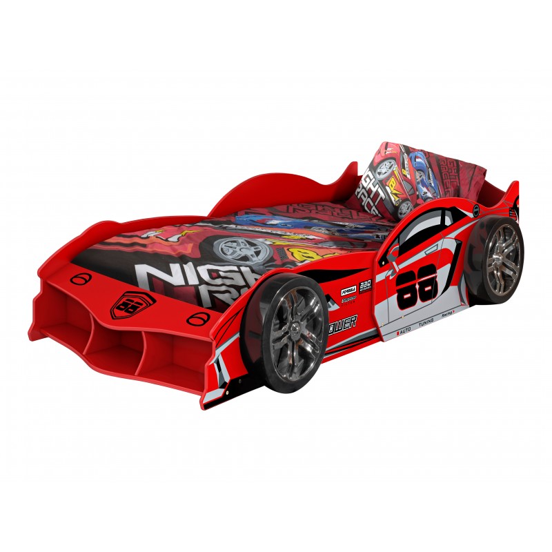 Børneseng bil 90 x 200 cm - rød (Carbeds Max)