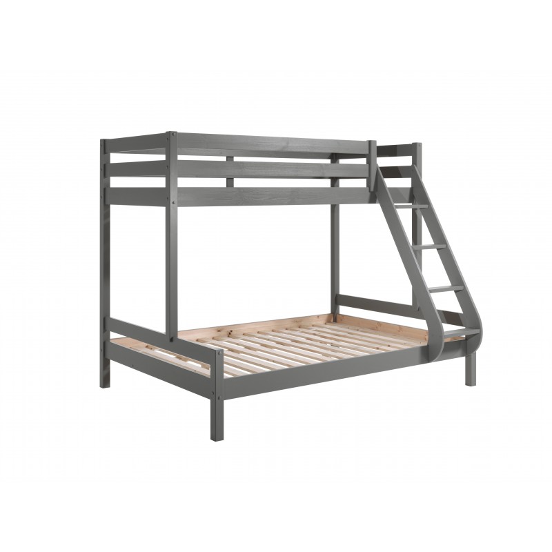 Køjeseng Pino Family 140×200 + 90×200 – grå billede