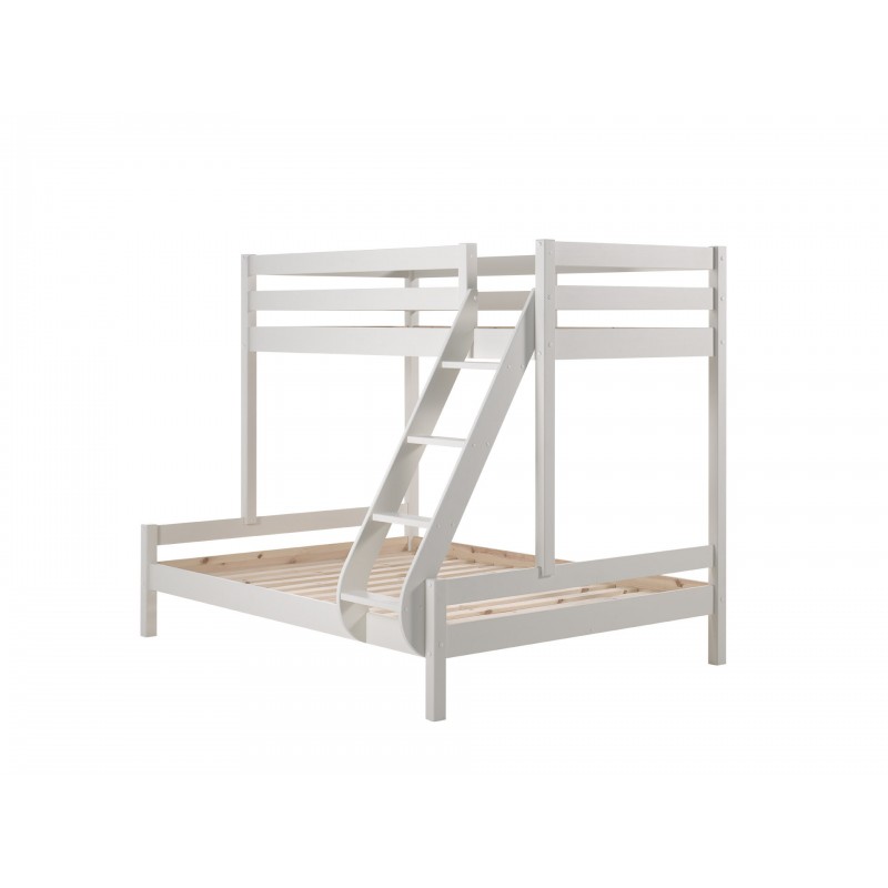 Køjeseng Pino familieseng 140x200 + 90x200 – hvid billede