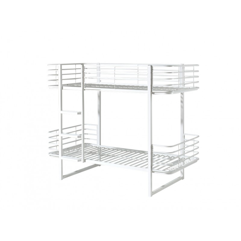 Køjeseng Oscar 90 x 200 cm – hvid metal, industriel stil billede