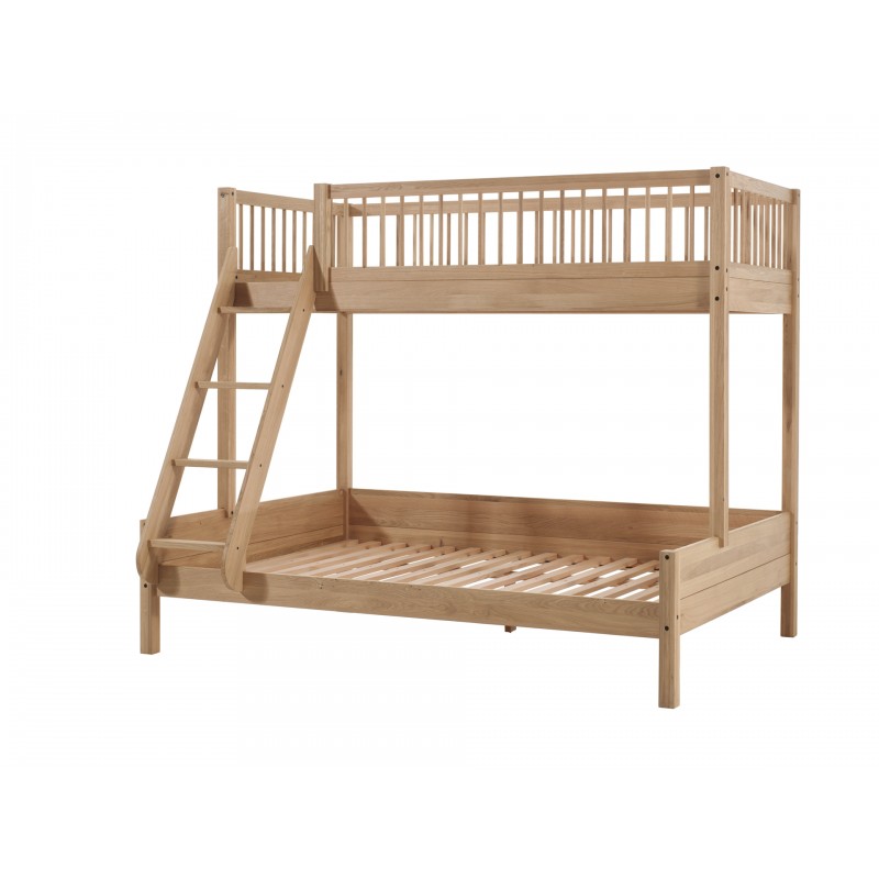 Køjeseng i eg Forrest Oak (140 × 200 cm + 90 × 200 cm) billede