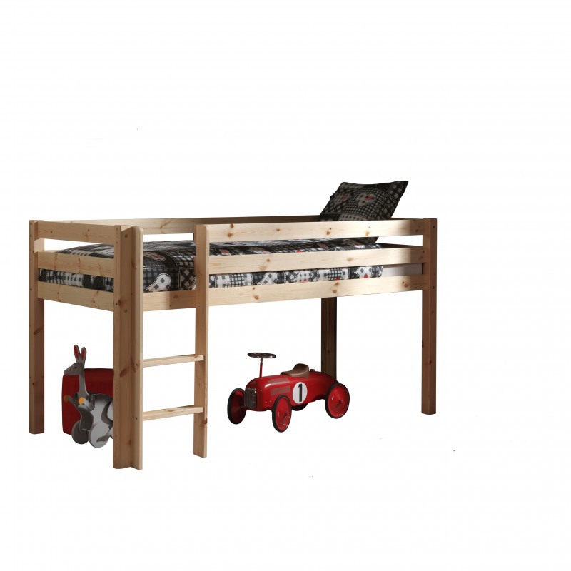 Halvhøj seng 90 x 200 cm – Pino, natur billede