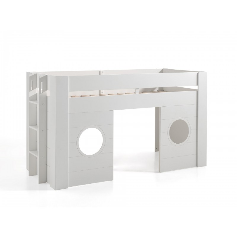 Halvhøj seng til børn 90 x 200 – Freya, hvid billede