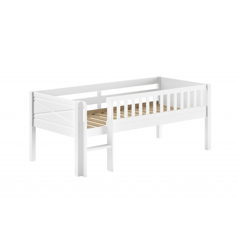 Halvhøj seng 90x200 – Scott, hvid billede