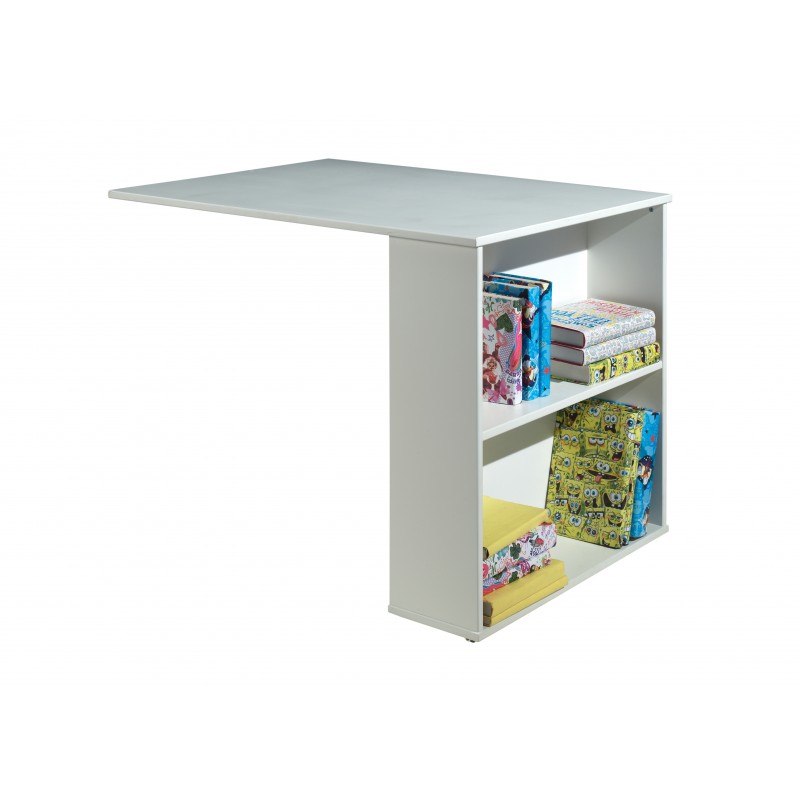 Skrivebord til halvhøj seng – Pino, hvid billede