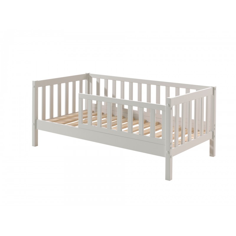 Børneseng 70 x 140 cm – hvid juniorseng i massivt fyr billede