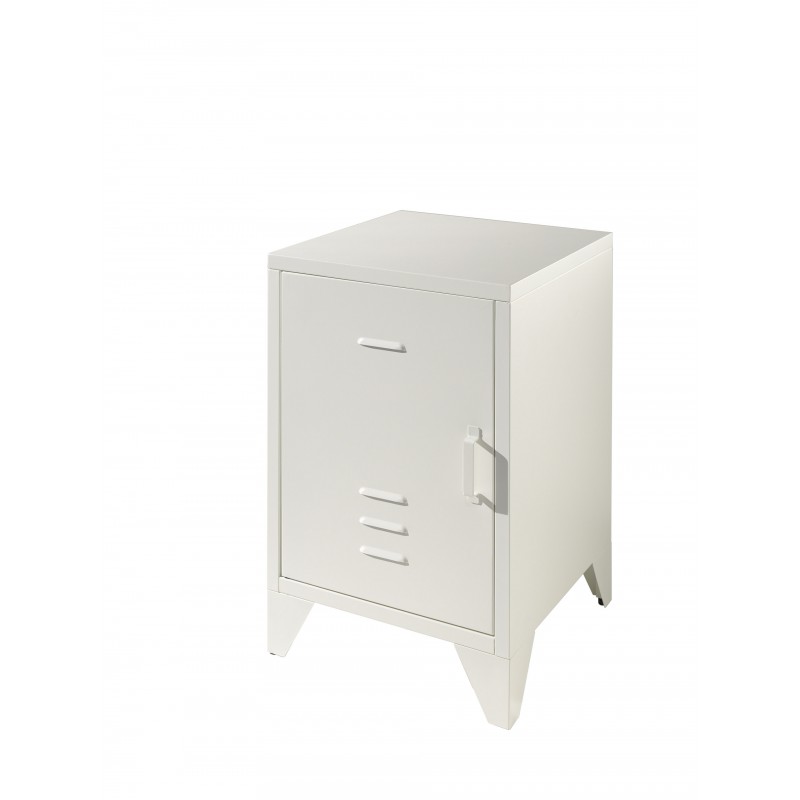 Sengebord metal – Bronxx, hvid billede