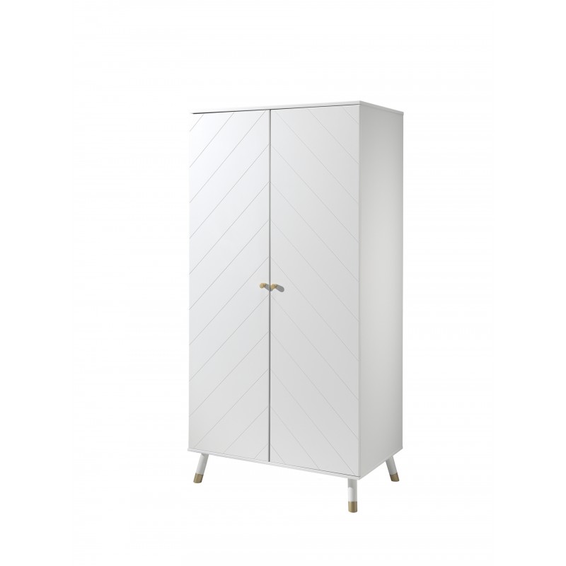 Garderobeskab med 2 døre – Billy, hvid satin billede