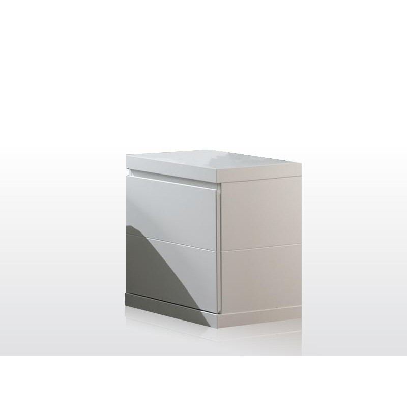 Sengebord Lara - hvid lakeret MDF med soft-close