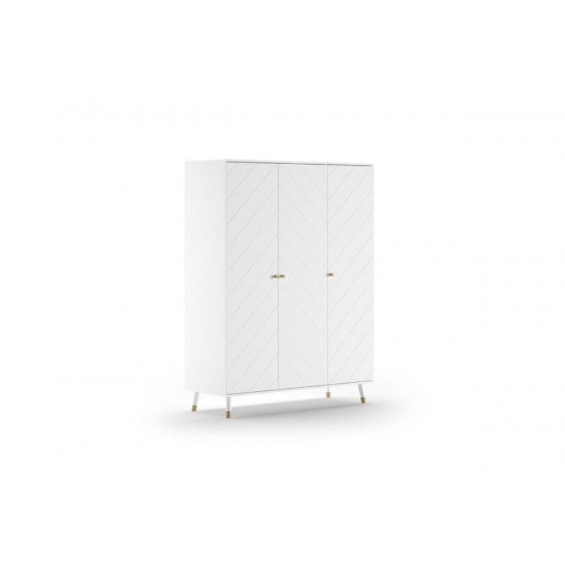 Garderobeskab 3-dørs – Billy, hvid satin billede