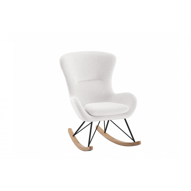 Gyngestol i bouclé - Rocky, hvid