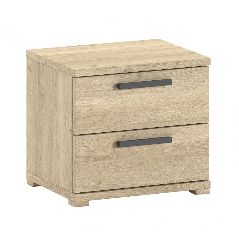 Sengebord i eg - Sam natbord med 2 skuffer og soft-close