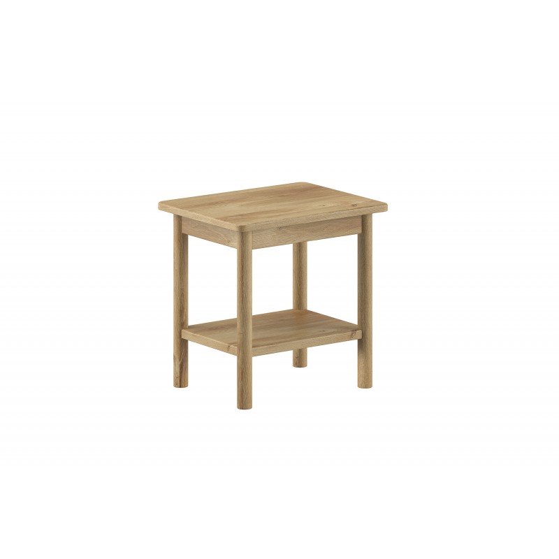 Sengebord i eg – Olive natbord med hylder billede