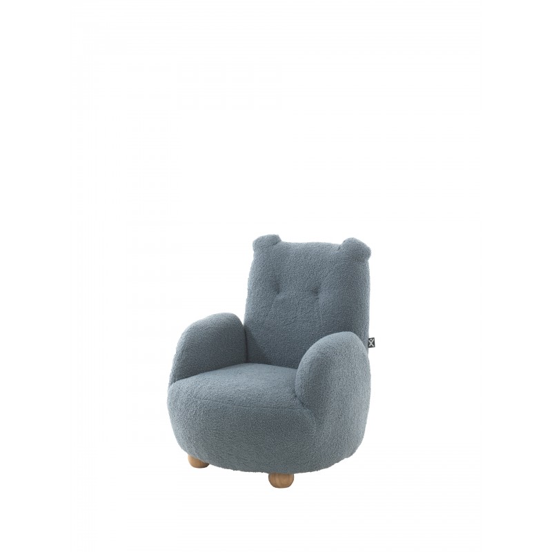 Gyngestol til børn - Rocky i bouclé, blå