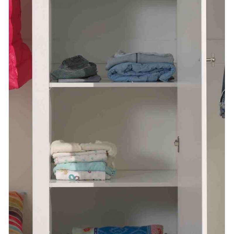 Hylde til garderobeskab - Robin, hvid (2 stk.)