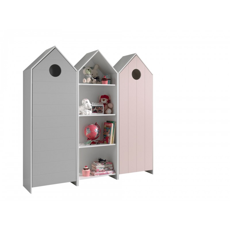 Børneskab sæt – Casami, flerfarvet strandhuse (3 dele) billede