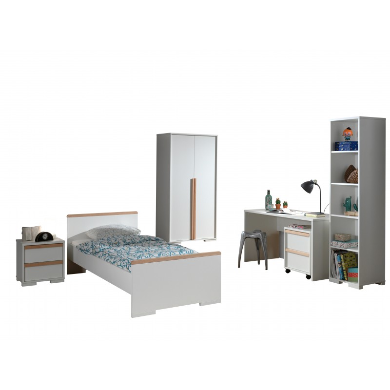 Børneværelsessæt London 90 x 200 cm - hvid