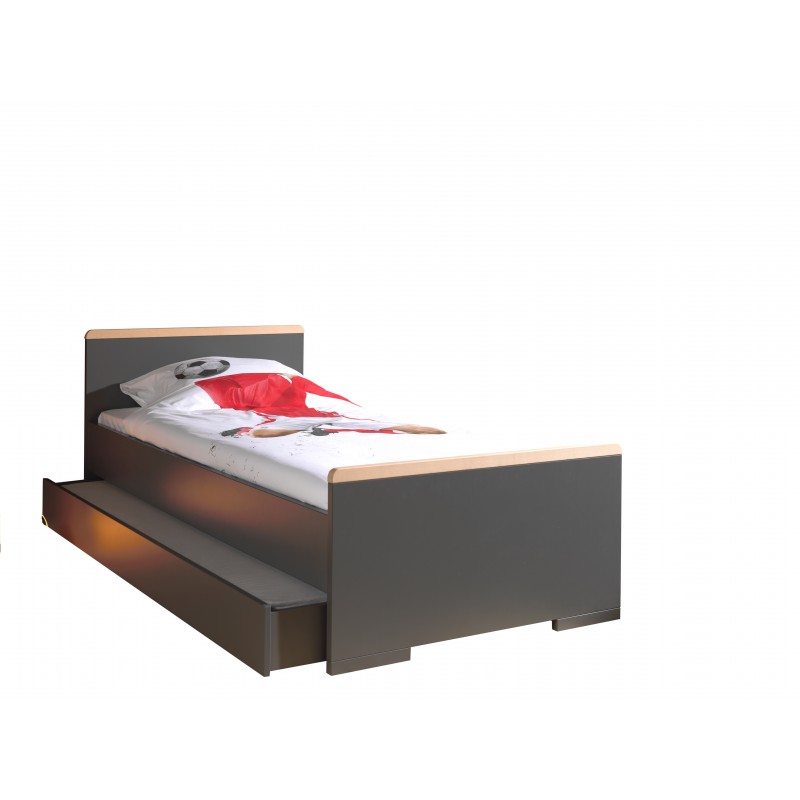 Børneseng med udtræksskuffe London (90×200) – antracit billede