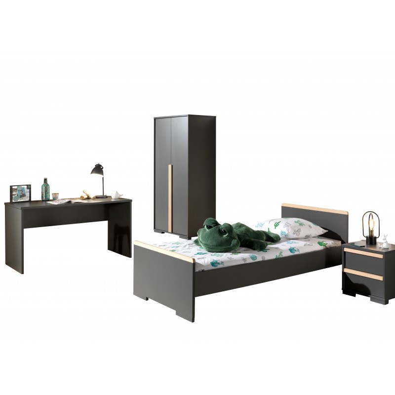 Børneværelses-sæt London 90 x 200 cm – antracit billede