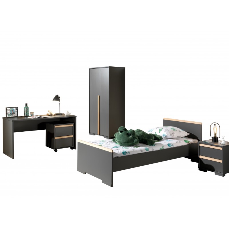 Børnemøbelsæt London 90 × 200 cm - antracit