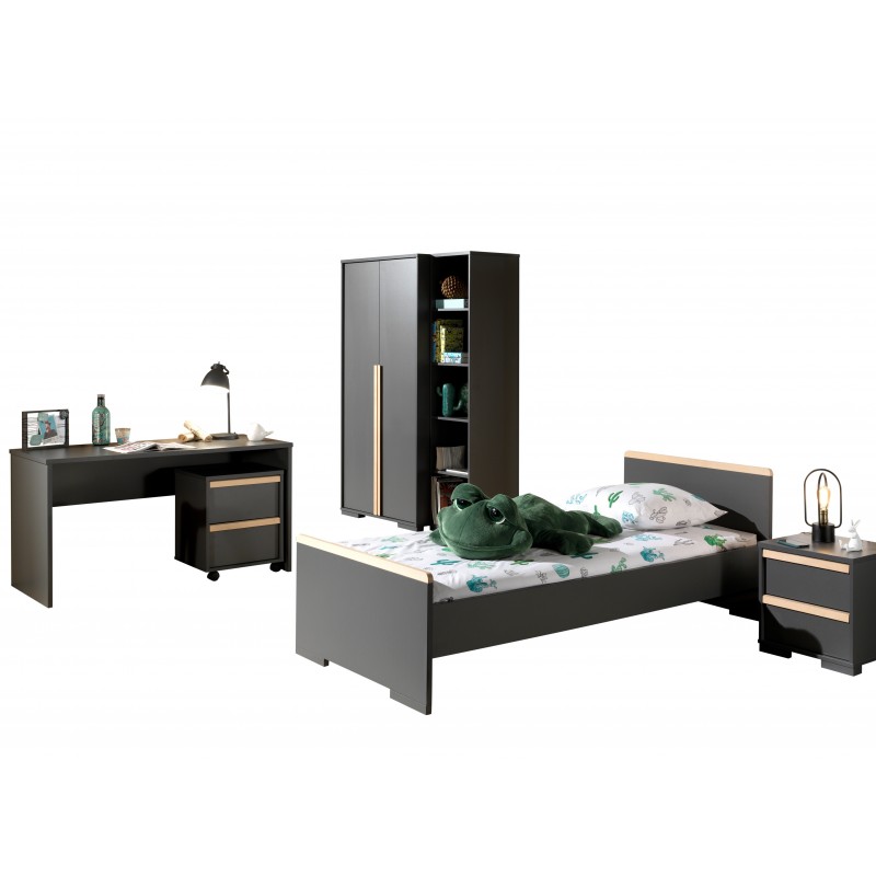 Børneværelses-sæt London 90 x 200 cm – antracit billede