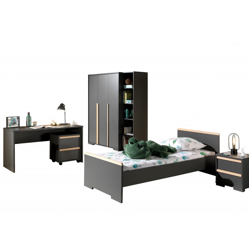 Børneværelses sæt London 90 x 200 cm - antracit