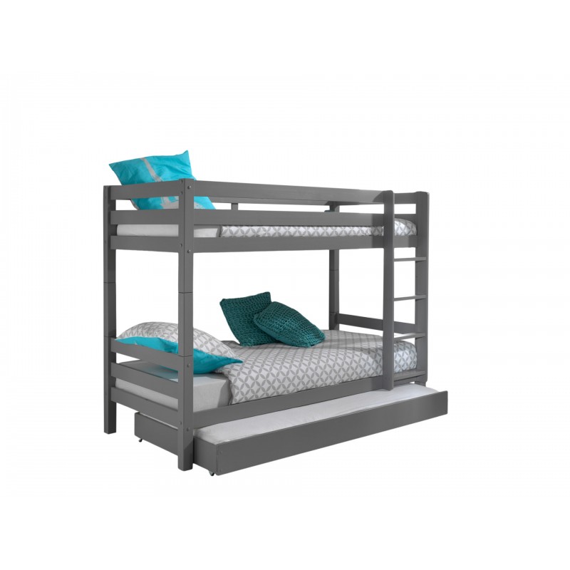 Køjeseng med udtræksseng Pino – grå (H 160 cm) billede