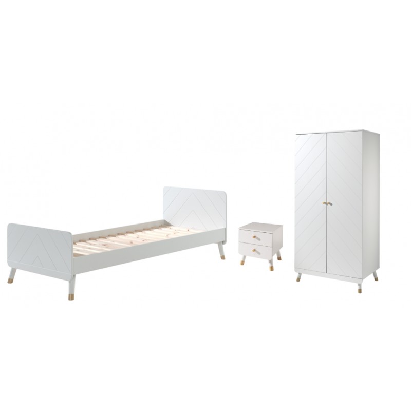 Børnemøbelsæt med seng 90 × 200 cm – Billy, hvid billede