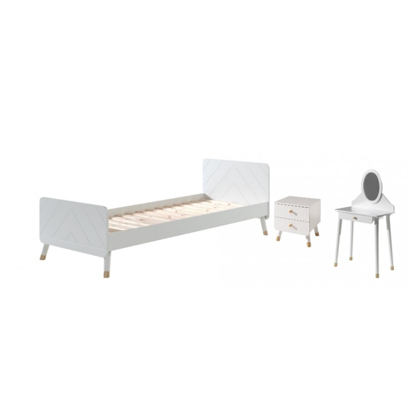 Børneseng sæt 90 x 200 cm Billy – hvid billede