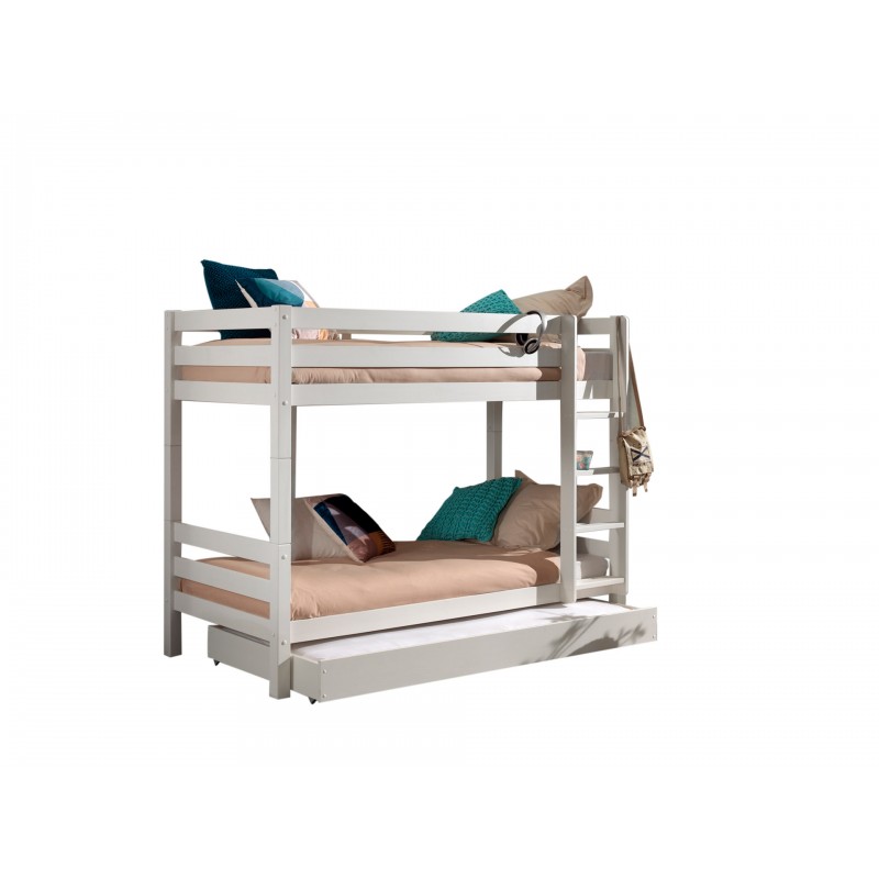 Køjeseng med udtræksseng - Pino, hvid (160 cm)