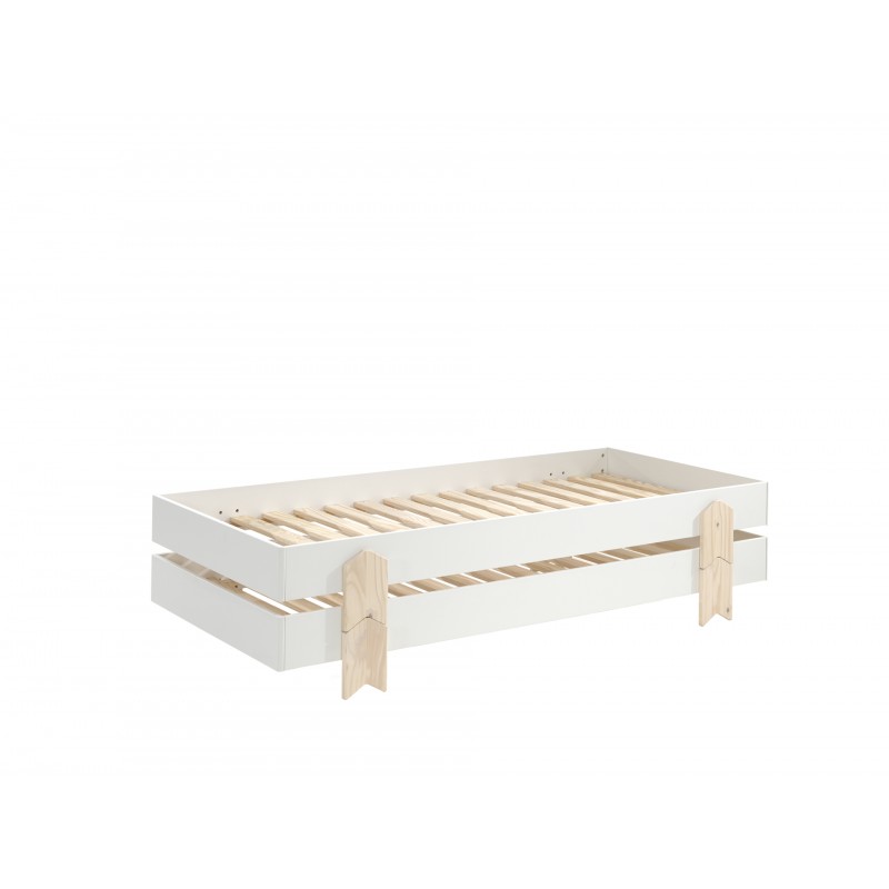 Stackbar juniorseng sæt 90 x 200 – Modulo, hvid (2 senge) billede