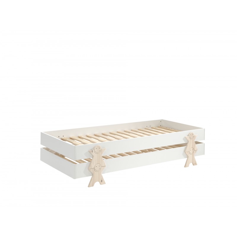 Børneseng sæt 90 × 200 cm - Modulo, hvid (2 stablesenge)