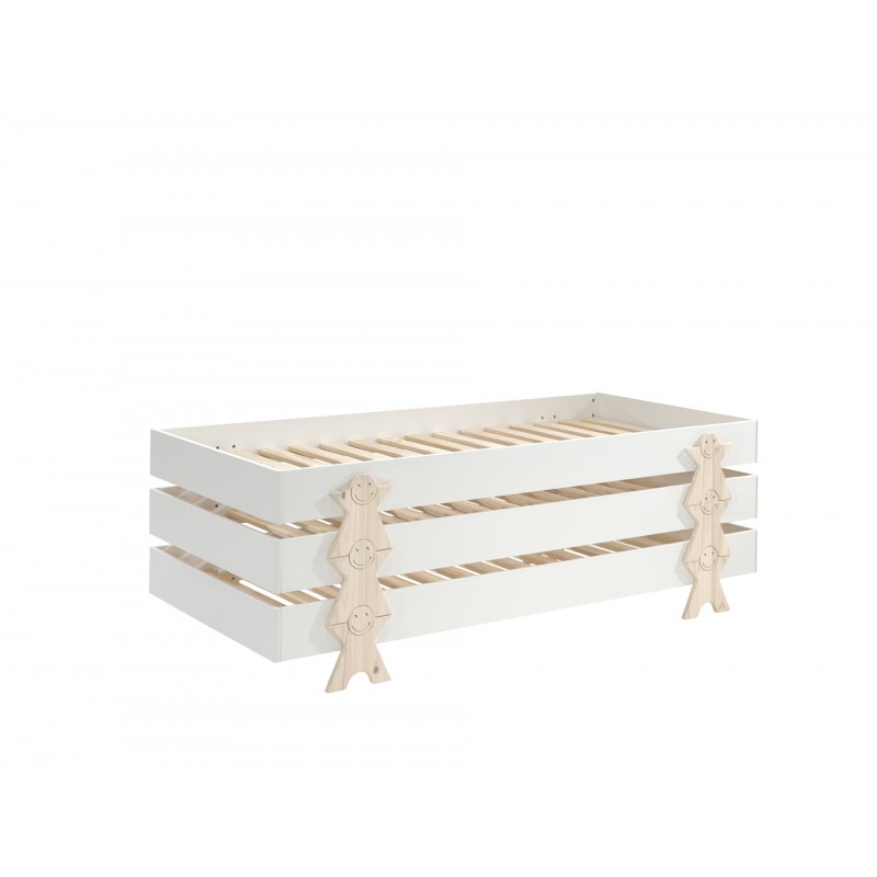 Stabelbar juniorseng 90 x 200 – Modulo Sæt, hvid billede